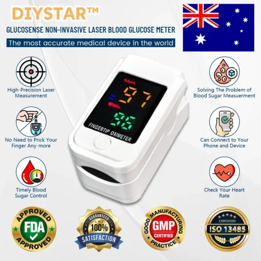 DIYSTAR™ GlucoSense Non-Invasive Laser Blood Glucose Meter